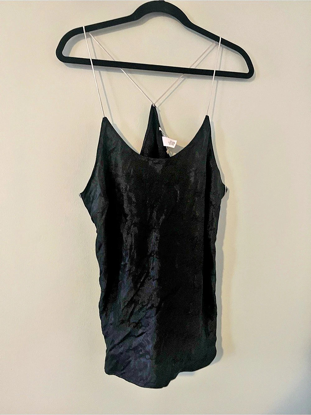 Victoria's Secret Black Satin Cami Top XL Pajama Lingerie